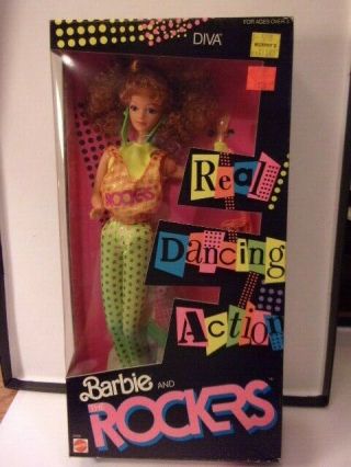 Mattel Barbie And The Rockers Diva Dancing Doll Nrfb 1986