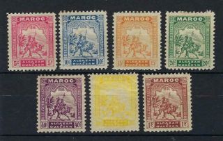 Morocco Local Post Alcazar To Ouazzan 1896 Set Of 7 Hinged