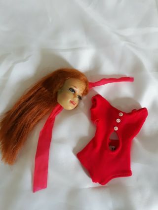 Vintage Stacey Barbie Doll Twist & Turn Head 1165 Red Hair /swimsuit 1966 Japan