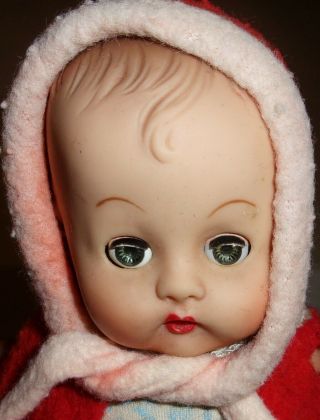 Vtg 9 " Soft Vinyl Rubber Baby Doll Marked " U "