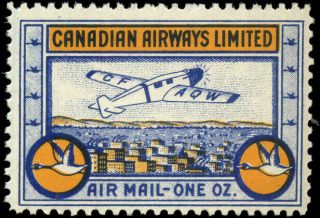 Canada Cl51 F - Vf Og Nh 1932 Semi - Official 10c Canadian Airways Ltd.