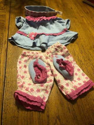 American Girl Bitty Twin Spring Picnic Pants Outfit Euc Retired