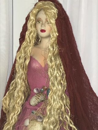Unique Hand Crafted Beach Goddess 25” Doll
