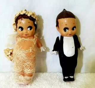 Antique 5 " Kewpie Celluloid Wedding Cake Toppers,  Made In Germany