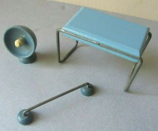 Antique Vintage 1940s Painted Doll House Furniture Table Fan Towel Bar