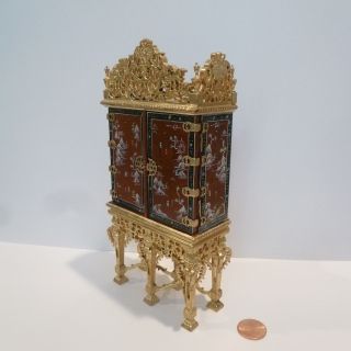 BESPAQ EXQUISITE GRAND ESTATE CABINET 6000G - KN HAND PAINTED W/GOLD BASE & TOP 2