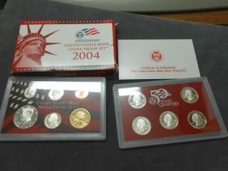 2004 Silver Proof Set With State Quarters 11 Coin