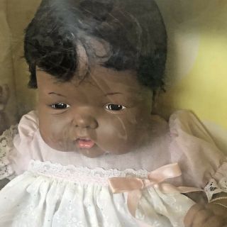 Vintage Ideal Thumbelina 18” Baby Doll African American Infant Girl Doll NIB 3