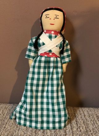 Vintage Cherokee Native American Indian Rag Doll With Baby In Sling