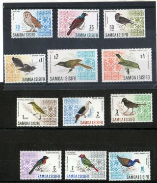 Samoa 1967 Birds Defin Set To High Value $4 Fine Um/mnh