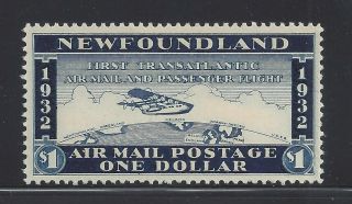 Newfoundland 1932 $1 Airmail,  Cancelled Flight,  Scv $35