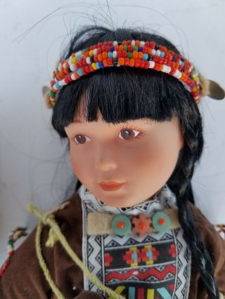 Little Dove With Papoose 12 " Porcelain Native American Doll Perillo