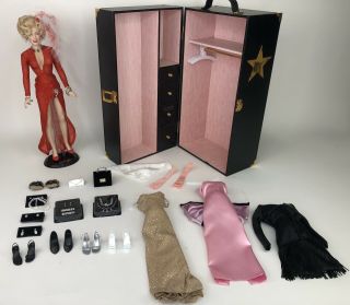 Franklin Marilyn Monroe Doll With Wardrobe Trunk 4 Outfits And Accessories