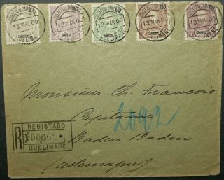 Mozambique 13 Mar 1900 Registered Cover From Quelimane To Baden Baden,  Germany