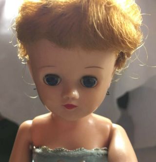 Vintage Vogue Jill Doll 10” Redhead Blue Print Dress 7413 3