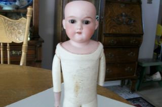 Antique 22 - 1/2 " Armand Marseill 370 Bisque And Kid Leather Doll