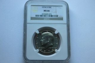 1974 - D Kennedy Half Dollar Ngc Certified Ms - 66.  Priced To Sell
