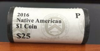 2016 - P U.  S Native American Dollar Roll ($25) In Wrap