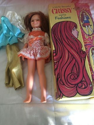 Chrissy Doll Vintage With Case And Xtra Clothes 1970