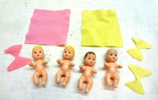Vintage 1973 Mattel Krissy Twins Baby Doll X 4 Loving Happy Family Barbie