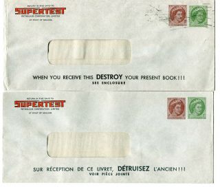 Canada Postal Stationery - Qeii Wilding En540 - 40 Supertest - French & English Cc