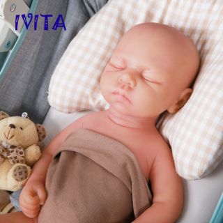 18 " Silicone Rebirth Sleeping Baby Doll Girl Newborn Playmate Gifts Toy 3200g