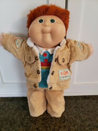 DESIGNER LINE Cabbage Patch Kids Boy Doll red hair green eyes corduroy outfit 2