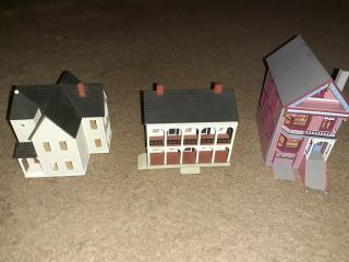 Artist Gudgel Made Miniature Houses (3) Stamped Bottom
