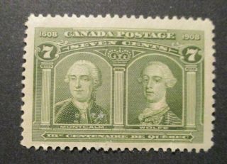1908 Canada S 100 7c Olive Green " Generals " Appears Nh Og