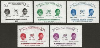 Canada 1981 Strike Overseas Private Courier Cinderella Royal Wedding Diana Vf - Nh