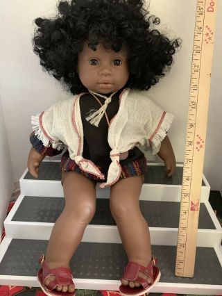 Vintage Max Zapf Creation 19 " African American Doll Germany Collette