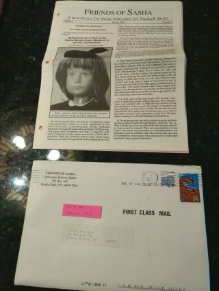 Vintage 1993 Friends Of Sasha Newsletters With Doll Articles And Crafts