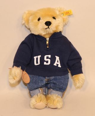 Steiff Ralph Lauren Polo Varsity Teddy Bear Usa Sweatshirt 027086 65/3500