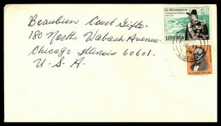 Liberia Harbel 1968 Cover With Sir Winston Churchill Stamp To Chicago Il Usa