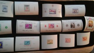 14 Older Liberia Postage And Air Mail Souvenir Mini Sheets 1960 - 1970