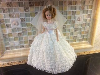 Madame Alexander 11 1/2” Brenda Starr Doll In Wedding Dress,  Veil,  Undies,  Shoes