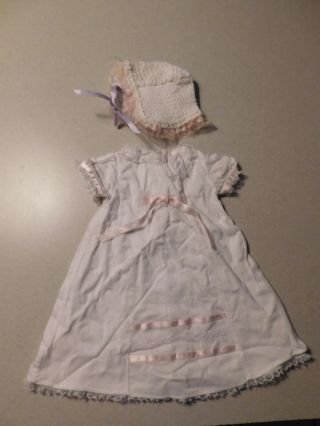 American Girl Bitty Baby Doll Christening Baptism Gown & Bonnet