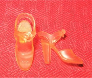 Vintage Superstar Barbie 4 Clothes Clear Strappy Heels Star Shoes Htf