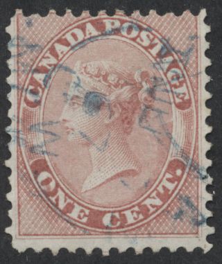 Canada 14 1c Victoria Cents Issue,  Blue Dated Cancel Ju 7 67,  Torn Perf