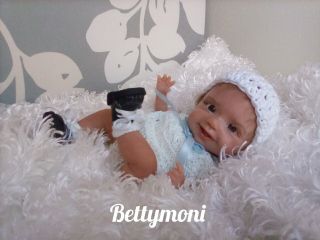 Art Doll Ooak,  Polymer Clay Baby Mateo,  9 Inch Sculpted By Bettymoni