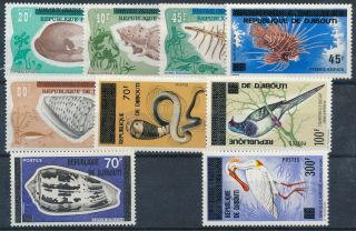 [541] Djibouti 1977 Fauna Good Lot Very Fine Mnh Stamps Value $32