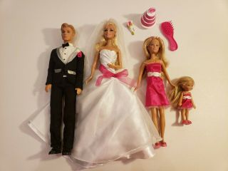 Barbie I Can Be A Bride Wedding Set Barbie,  Skipper,  Ken & Kelly,  Cake,  Bouquet