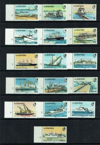 Gambia: 1983,  River Craft,  (ships) Definitive Set,  Mnh