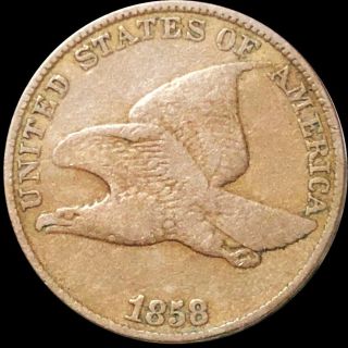 1858 Flying Eagle Cent Nicely Circulated Philadelphia High End 1c Copper Coin Nr