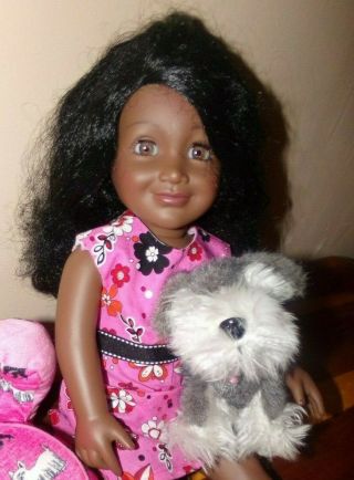 Adora African American Girl Scouts 18 " Girl Doll With Extra Clothes & Pet Dog