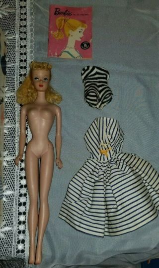 Vintage Ponytail Barbie 4 1960 And Cotton Casual 912 - No Shoe Or Ear Rings