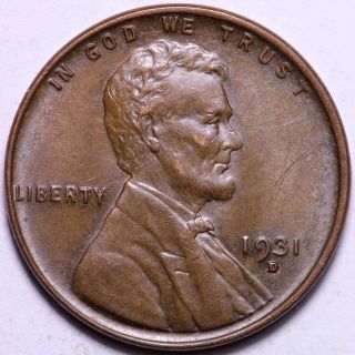 Au,  Unc 1931 - D Lincoln Wheat Cent Penny J6tcp