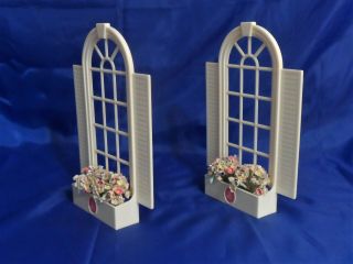 1990 Barbie Magical Mansion Replacement Parts - Arched Windows w/ Flower Boxes 3