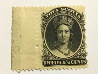 Old Stamp Nova Scotia 12 1/2 Cents Black