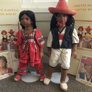 Limited Edition Annette Himstedt Puppen Kinder 94/95 Pancho And Panchita Dolls